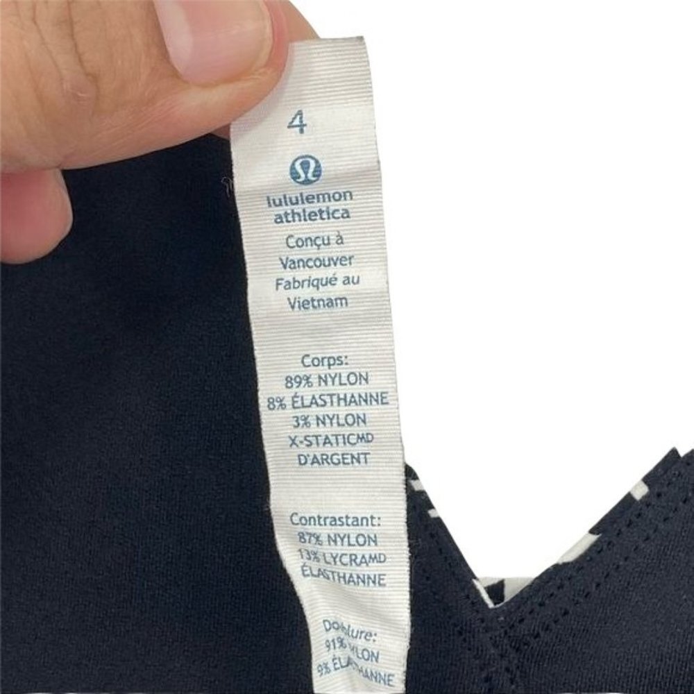 LULULEMON Women Palm "Hustle & Bustle" Tank Top Size 4 Black / White - Picture 13 of 14